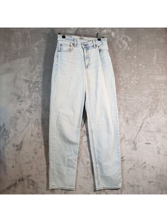 American Eagle Outfitters Denim - American Eagle Highest Rise Baggy Straight Light Wash Blue Denim Jeans 2
